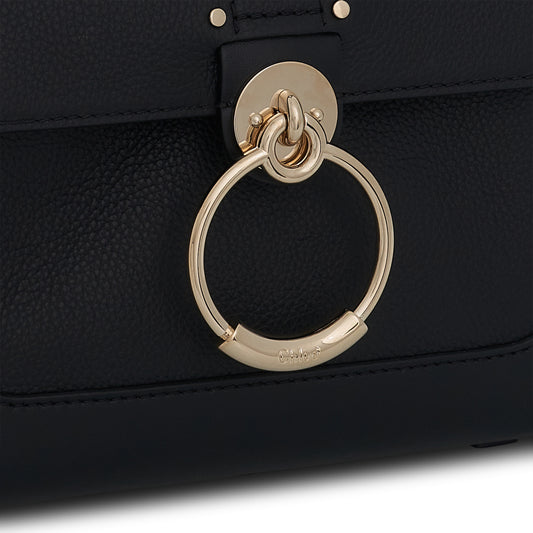 Mini Tess Day Bag in Grained & Shiny Calfskin in Black