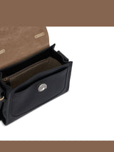 Mini Tess Day Bag in Grained & Shiny Calfskin in Black