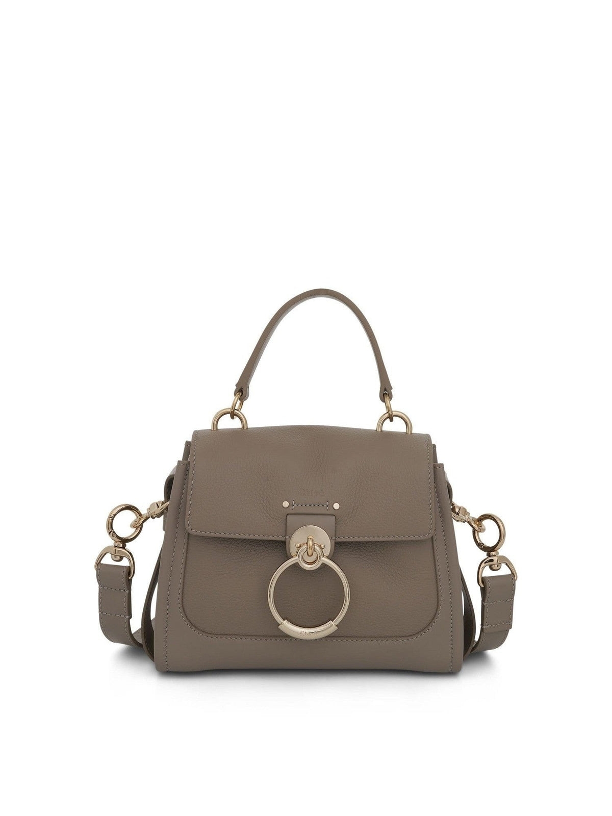 Mini Tess Day Bag in Grained & Shiny Calfskin in Motty Grey