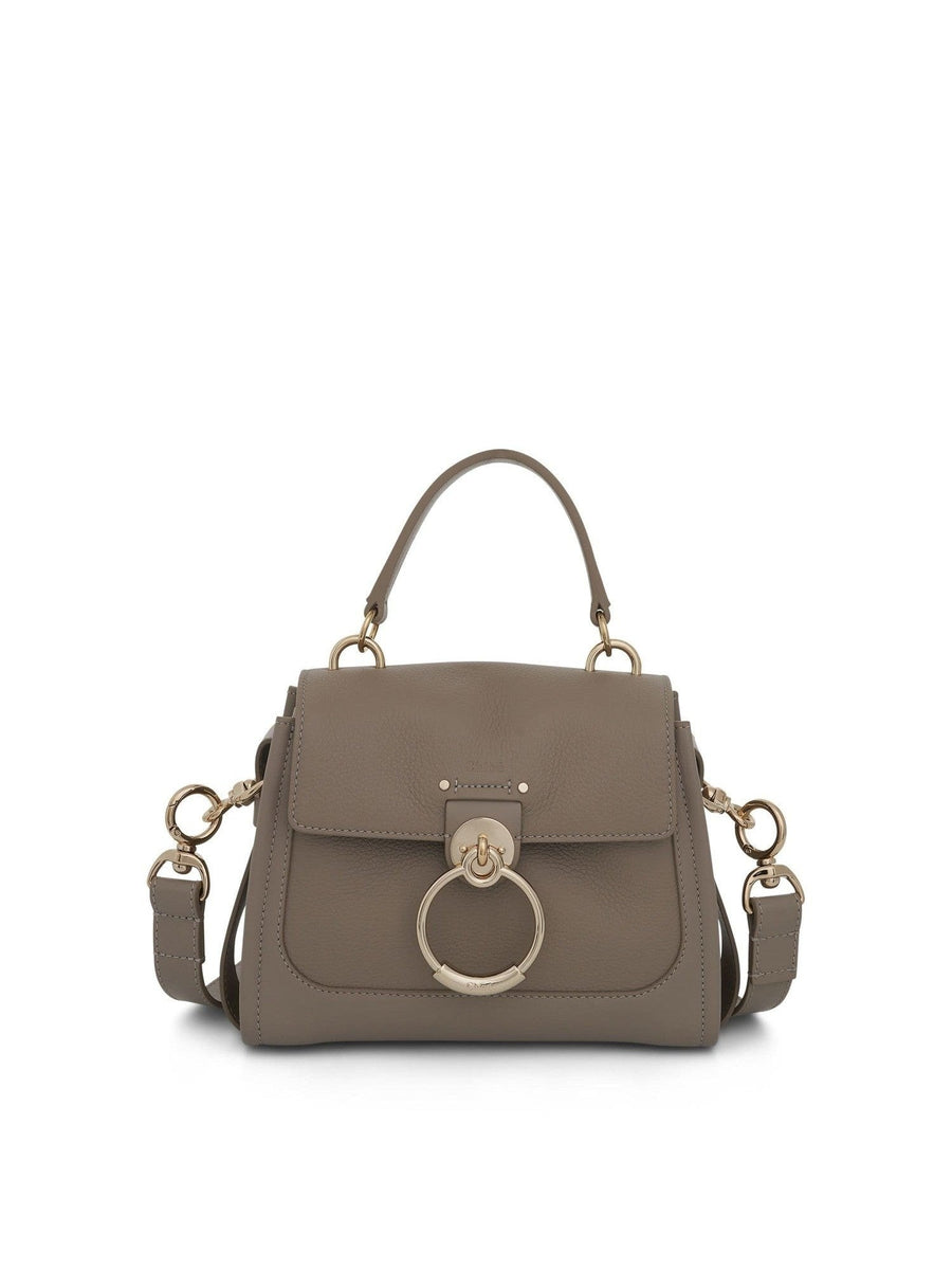 Mini Tess Day Bag in Grained & Shiny Calfskin in Motty Grey