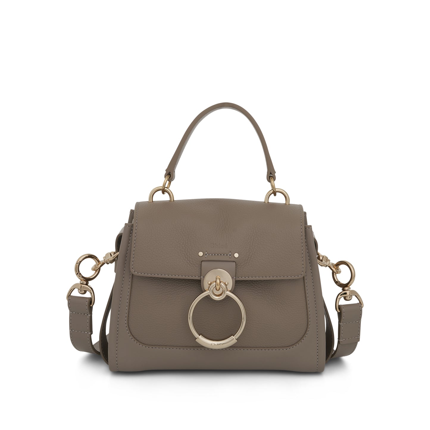 Mini Tess Day Bag in Grained & Shiny Calfskin in Motty Grey