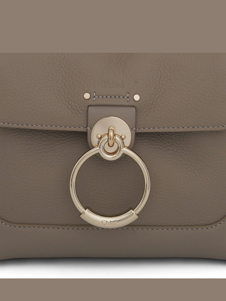 Mini Tess Day Bag in Grained & Shiny Calfskin in Motty Grey