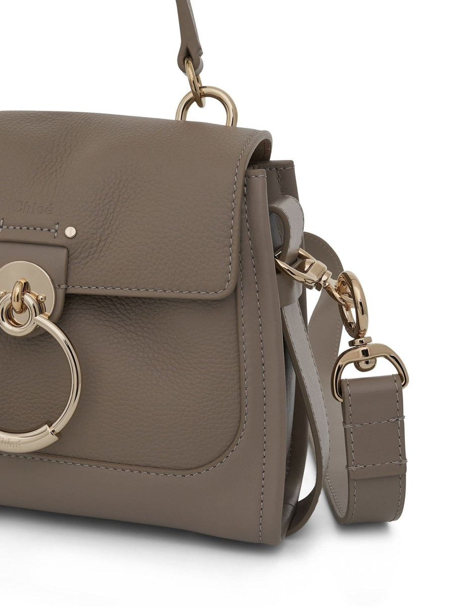 Mini Tess Day Bag in Grained & Shiny Calfskin in Motty Grey