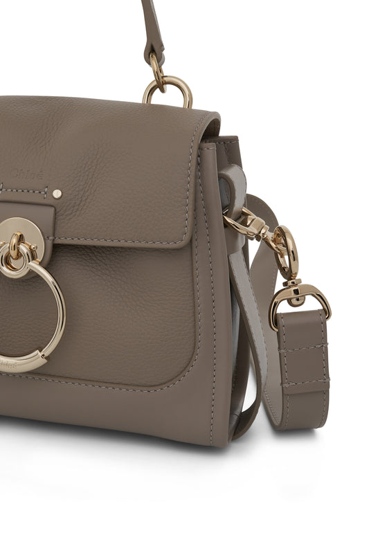 Mini Tess Day Bag in Grained & Shiny Calfskin in Motty Grey