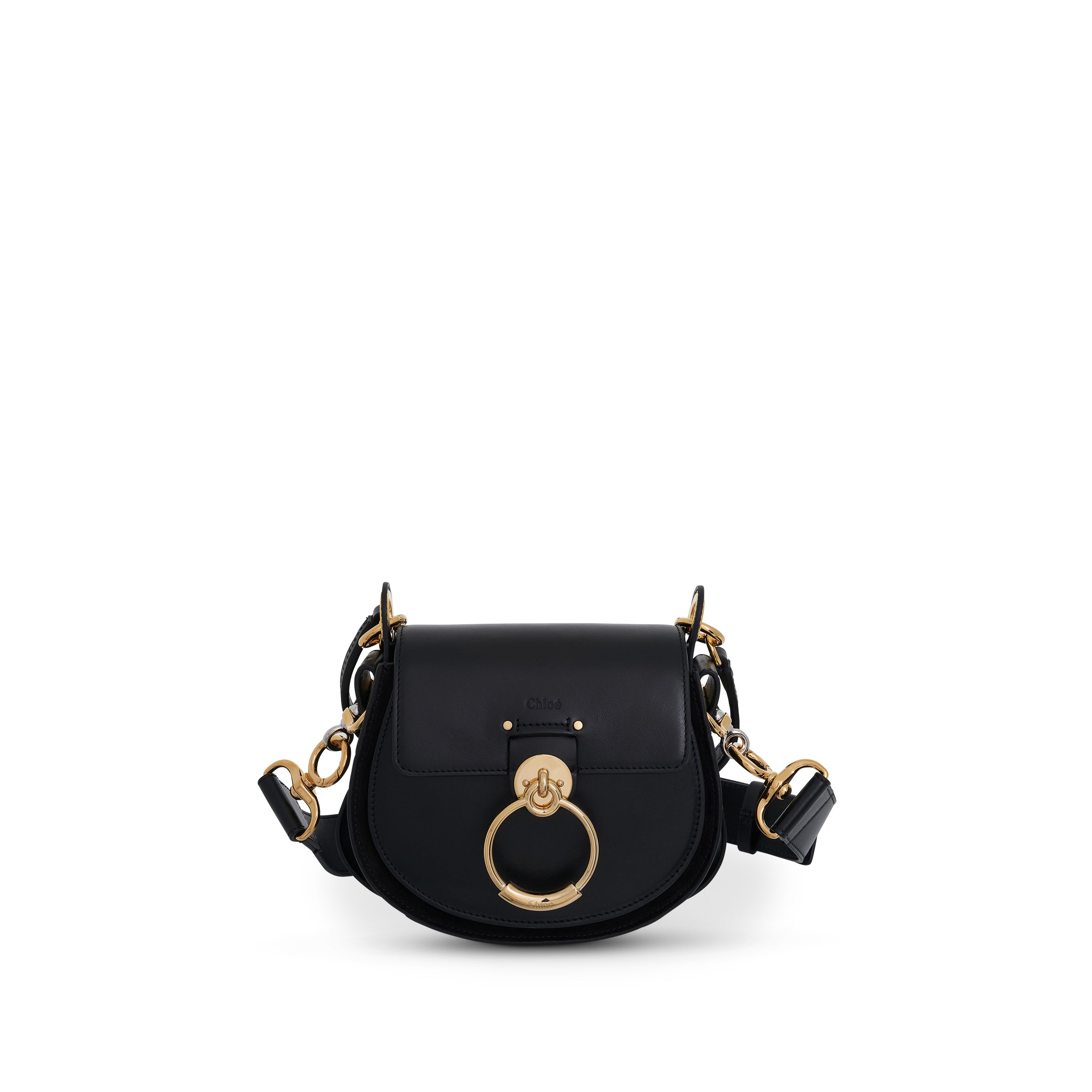 Chloe Small Tess Bag In Shiny & Suede Calfskin In Black – Marais