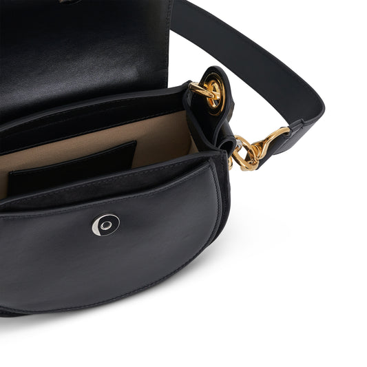 Small Tess Bag in Shiny & Suede Calfskin in Black