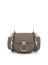 Chloe Small Tess Bag in Shiny & Suede Calfskin in Motty Grey