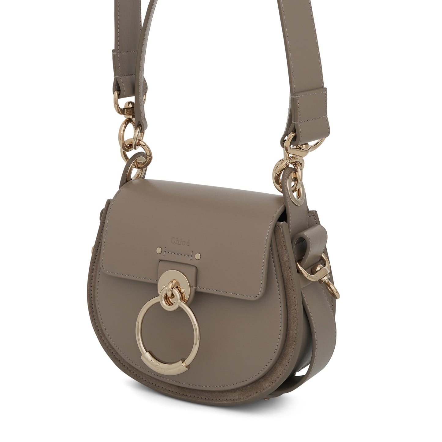 Small Tess Bag in Shiny & Suede Calfskin in Motty Grey