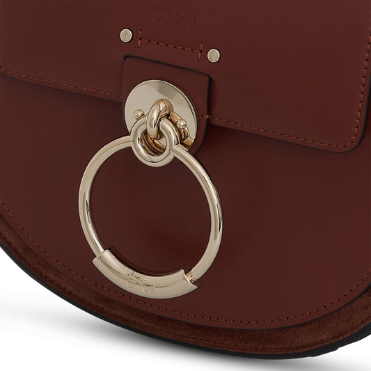 Small Tess Bag in Shiny & Suede Calfskin in Sepia Brown