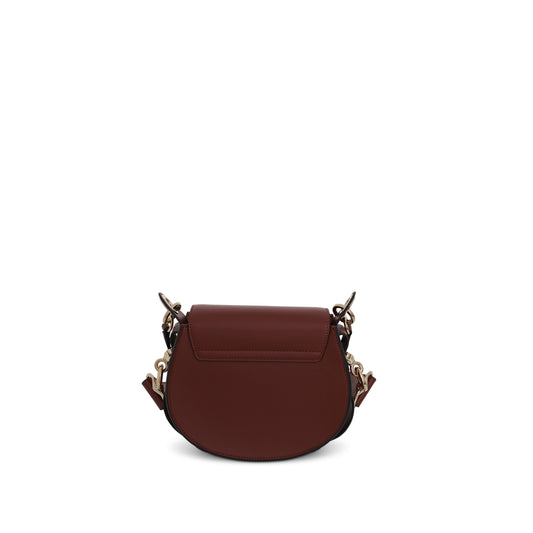 Small Tess Bag in Shiny & Suede Calfskin in Sepia Brown