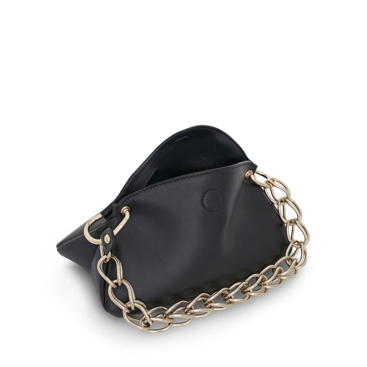 Small Juana Day Bag in Shinny Calfskin in Black