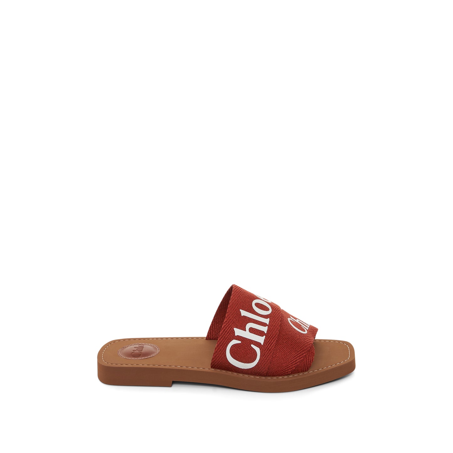 Woody Flat Mule in Terracotta Red