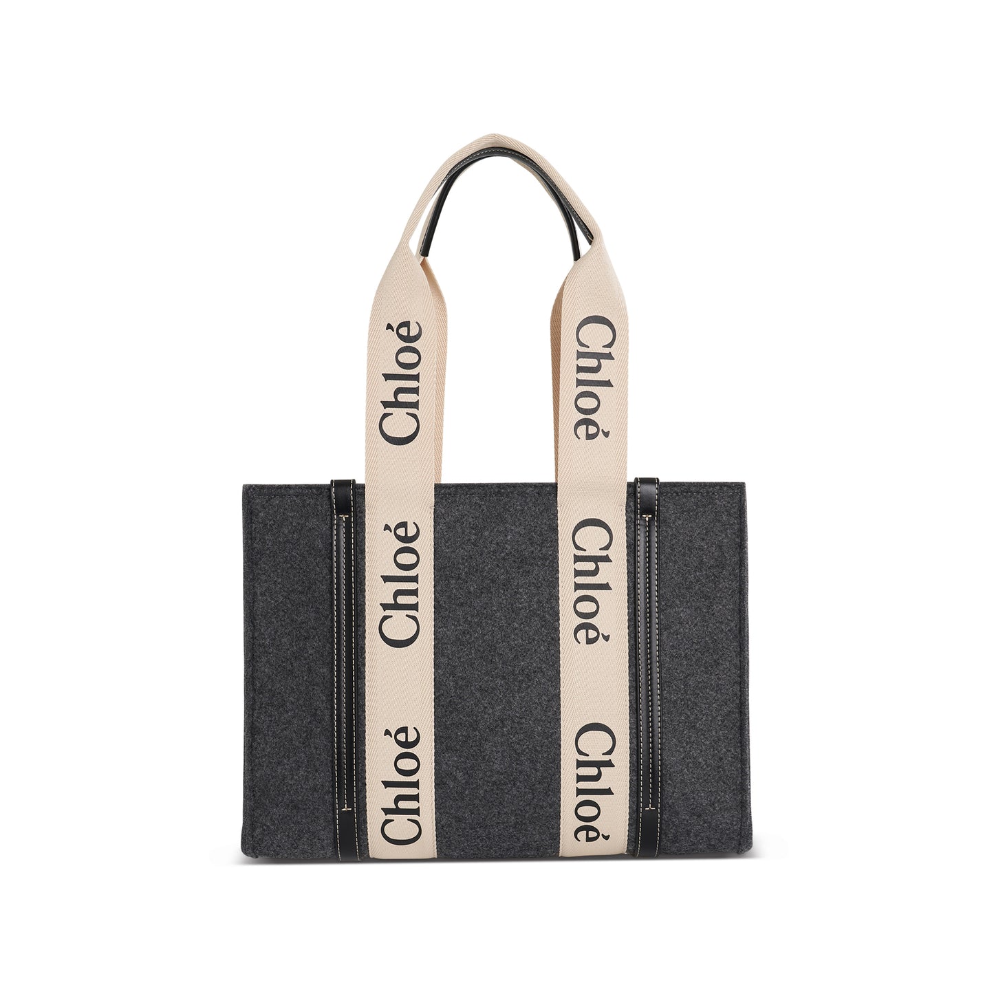 Medium Woody Tote Bag in Recycled Felt in Cashmere Grey