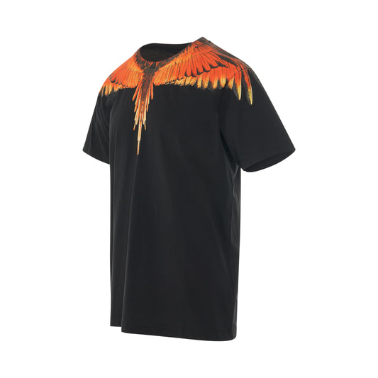 Icon Wings Regular T-Shirt in Black/Coral Red