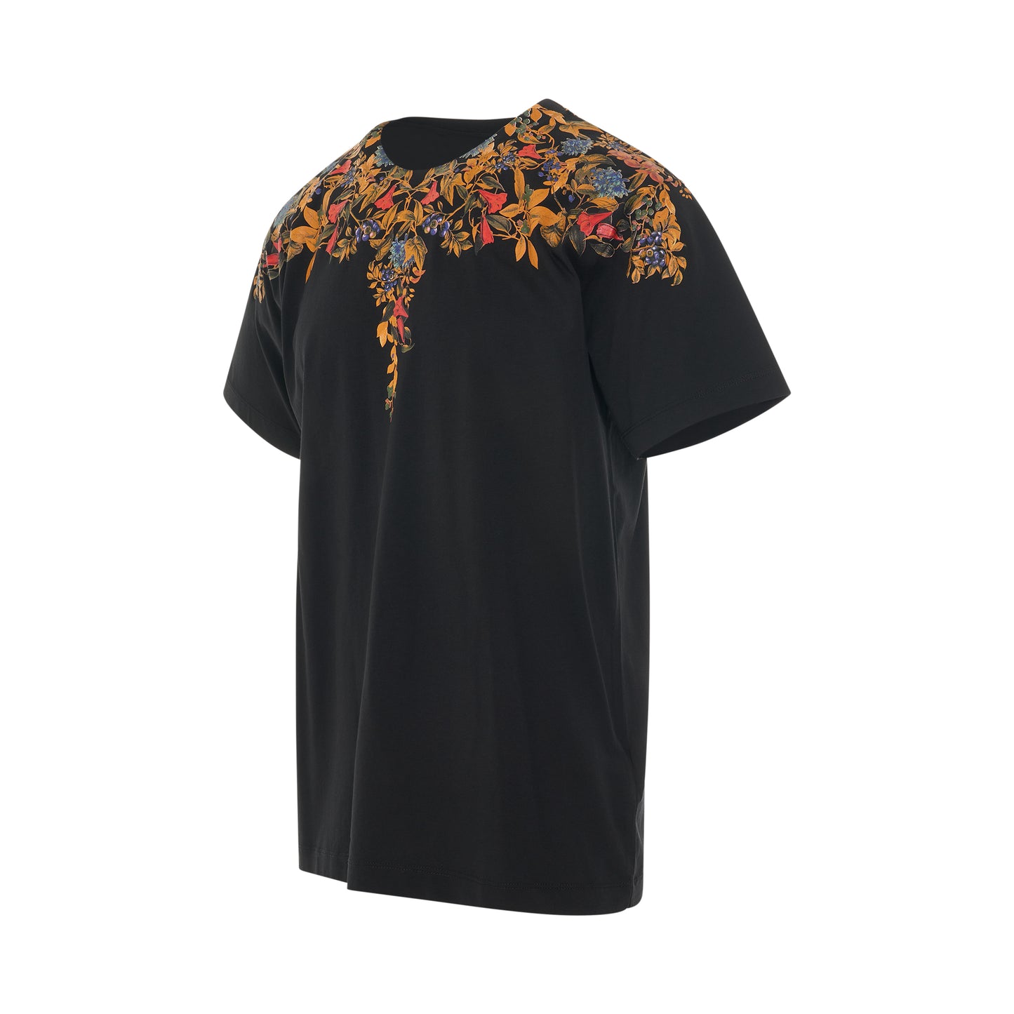 Flower Wings Regular T-Shirt in Black/Ochre