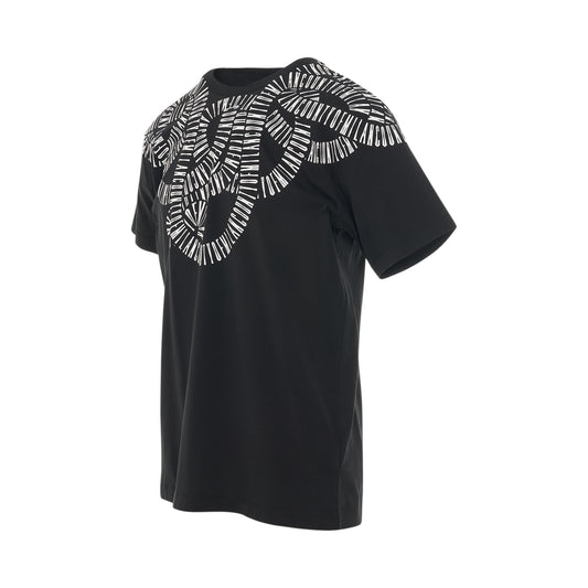 Snake Wings Regular T-Shirt in Black/White