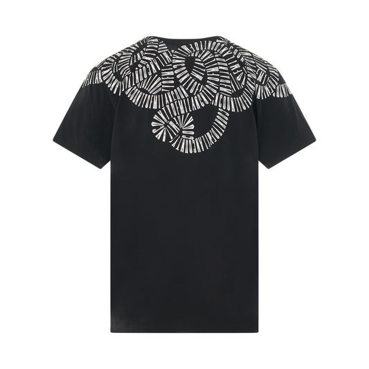 Snake Wings Regular T-Shirt in Black/White