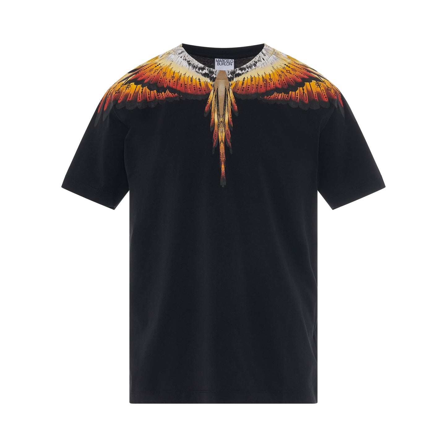 Solfolk Wings Regular T-Shirt in Black/Red