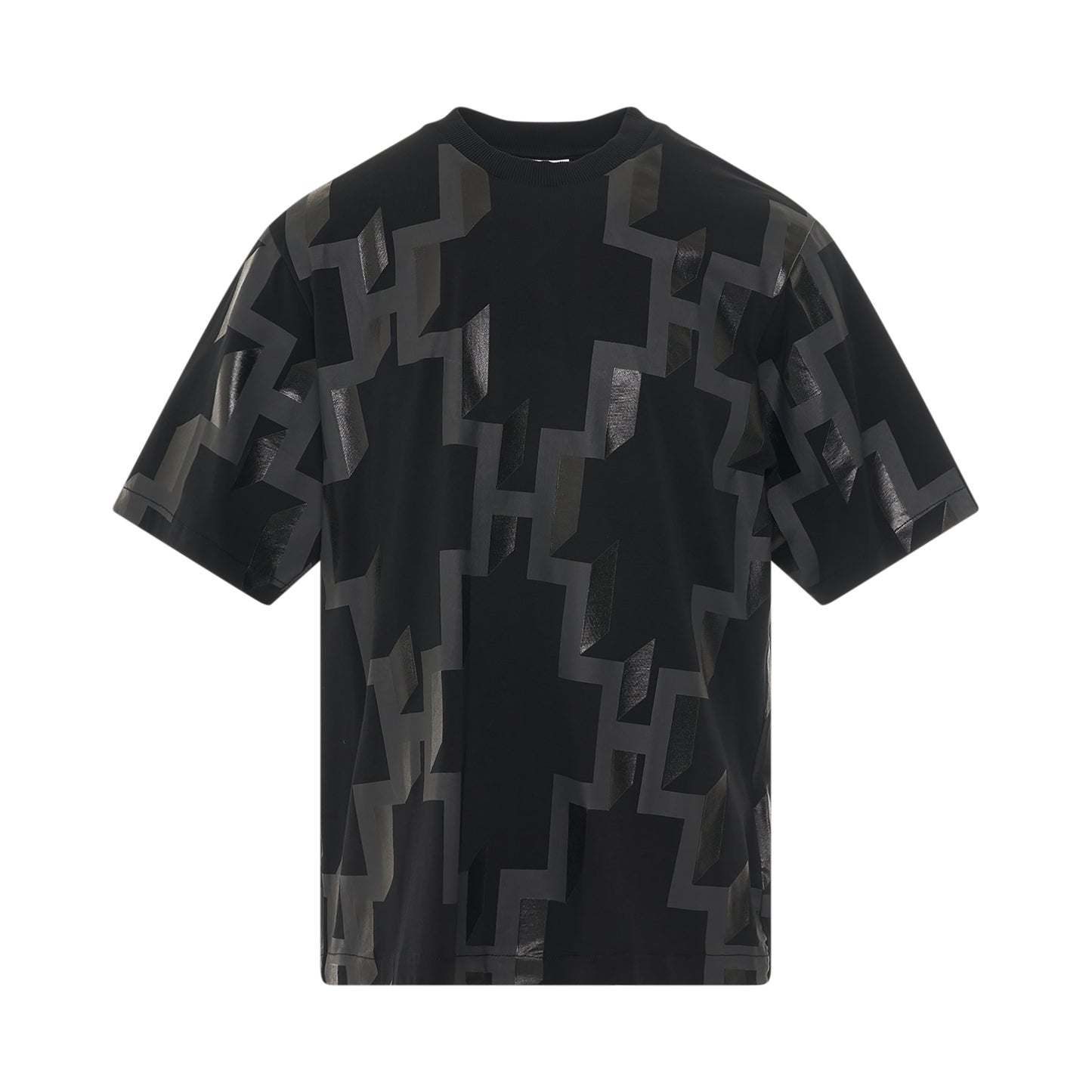 All Over Cross Oversized T-Shirt in Black/Dark Grey