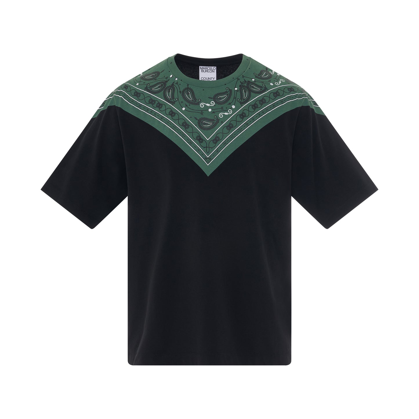 Bandana Oversized T-Shirt in Black/Green