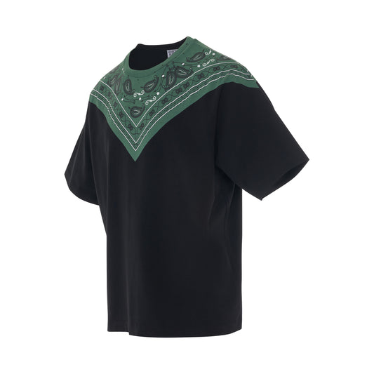 Bandana Oversized T-Shirt in Black/Green