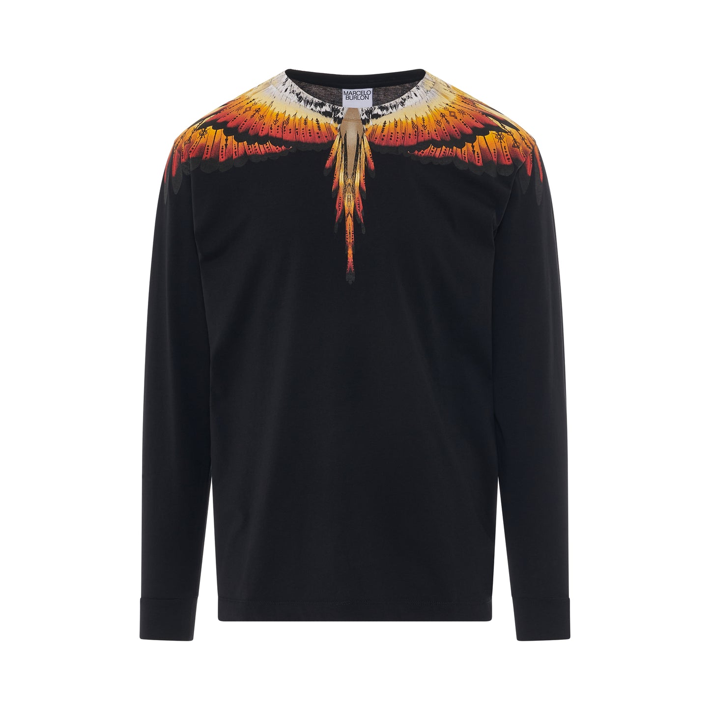 Solfolk Wings Regular Long Sleeve T-Shirt in Black/Red