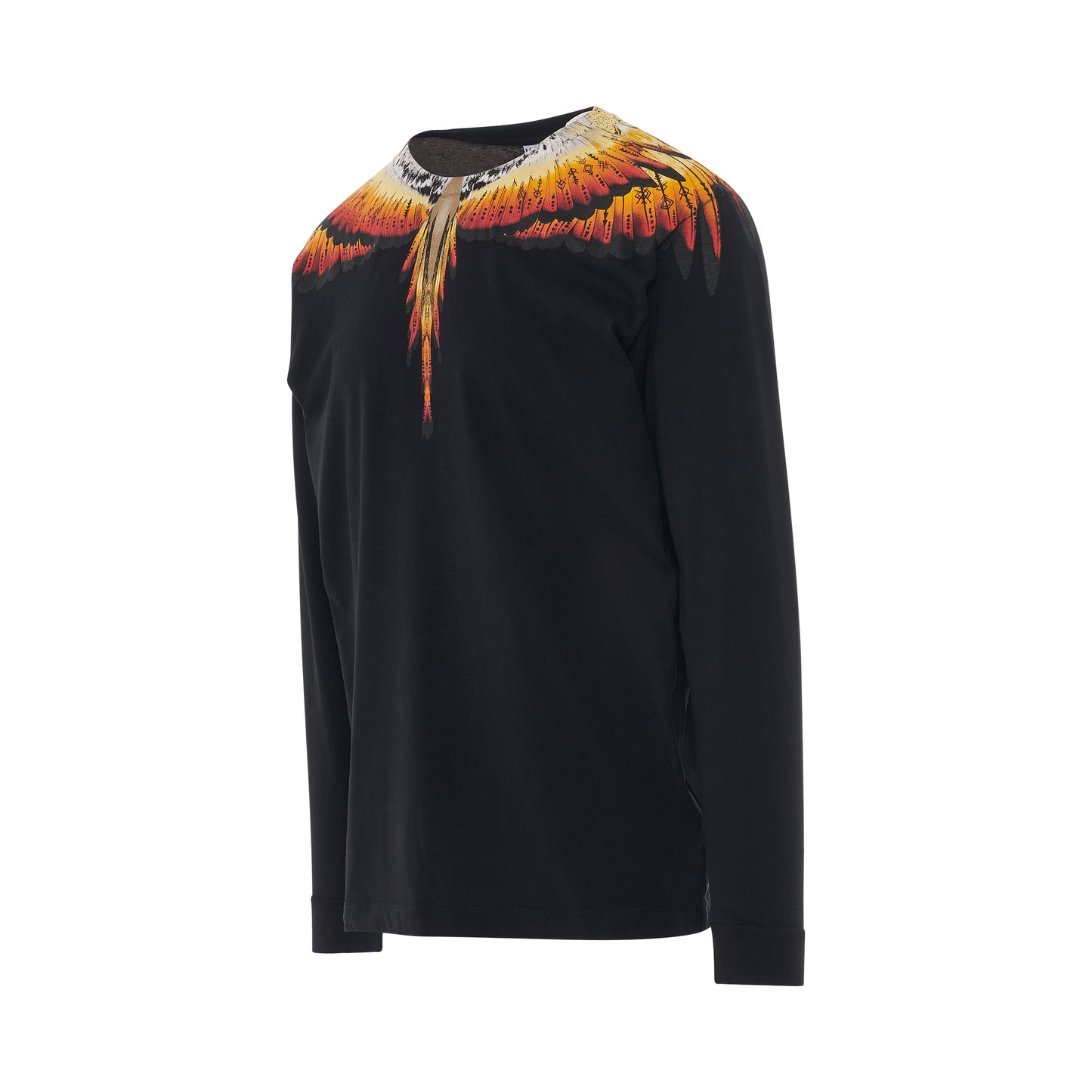 Solfolk Wings Regular Long Sleeve T-Shirt in Black/Red