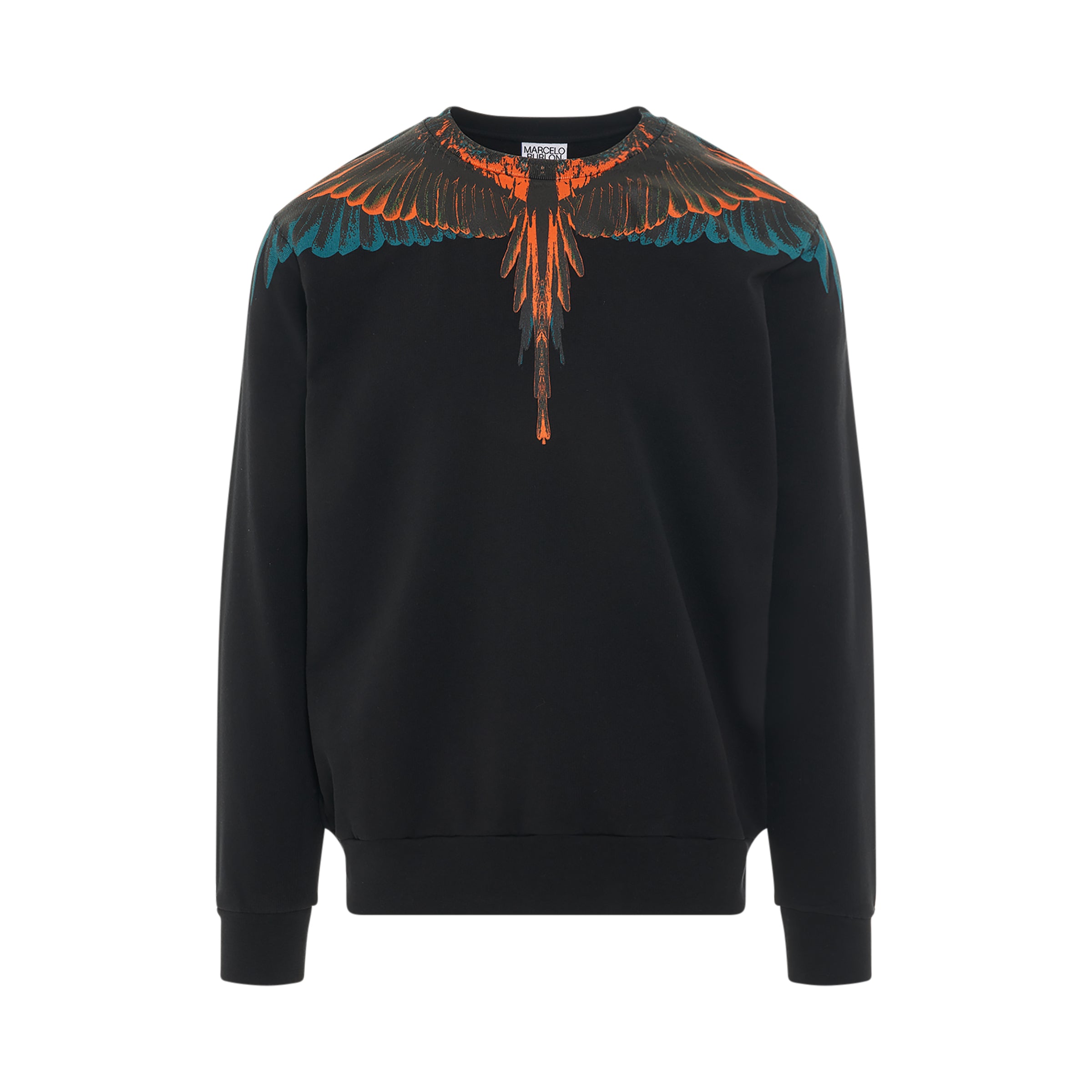 Icon Wings Regular Crewneck in Black/Orange