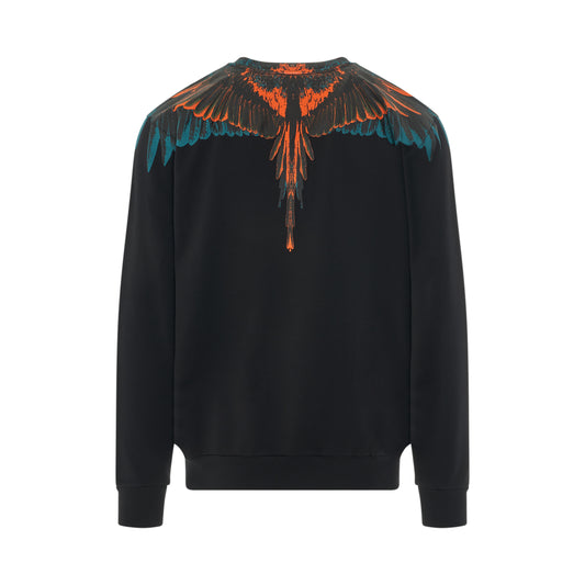 Icon Wings Regular Crewneck in Black/Orange