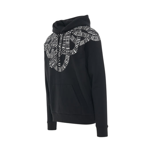 Snake Wings Regular Hoodie in Black/White