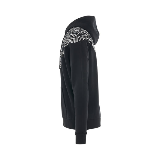 Snake Wings Regular Hoodie in Black/White