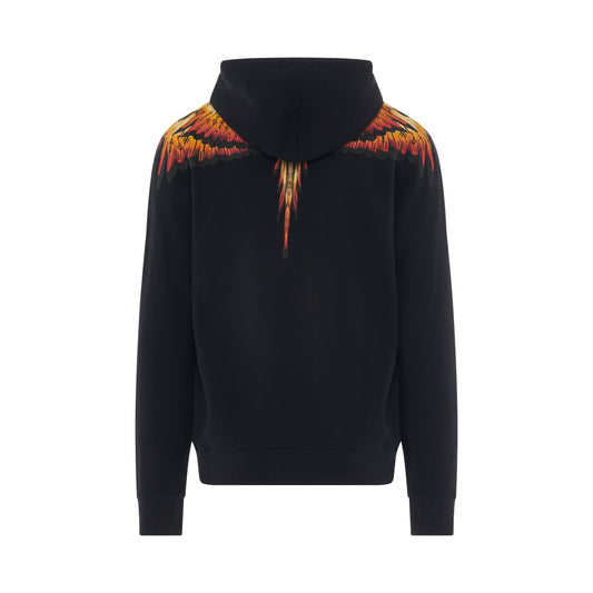 Solfolk Wings Regular Hoodie in Black/Red