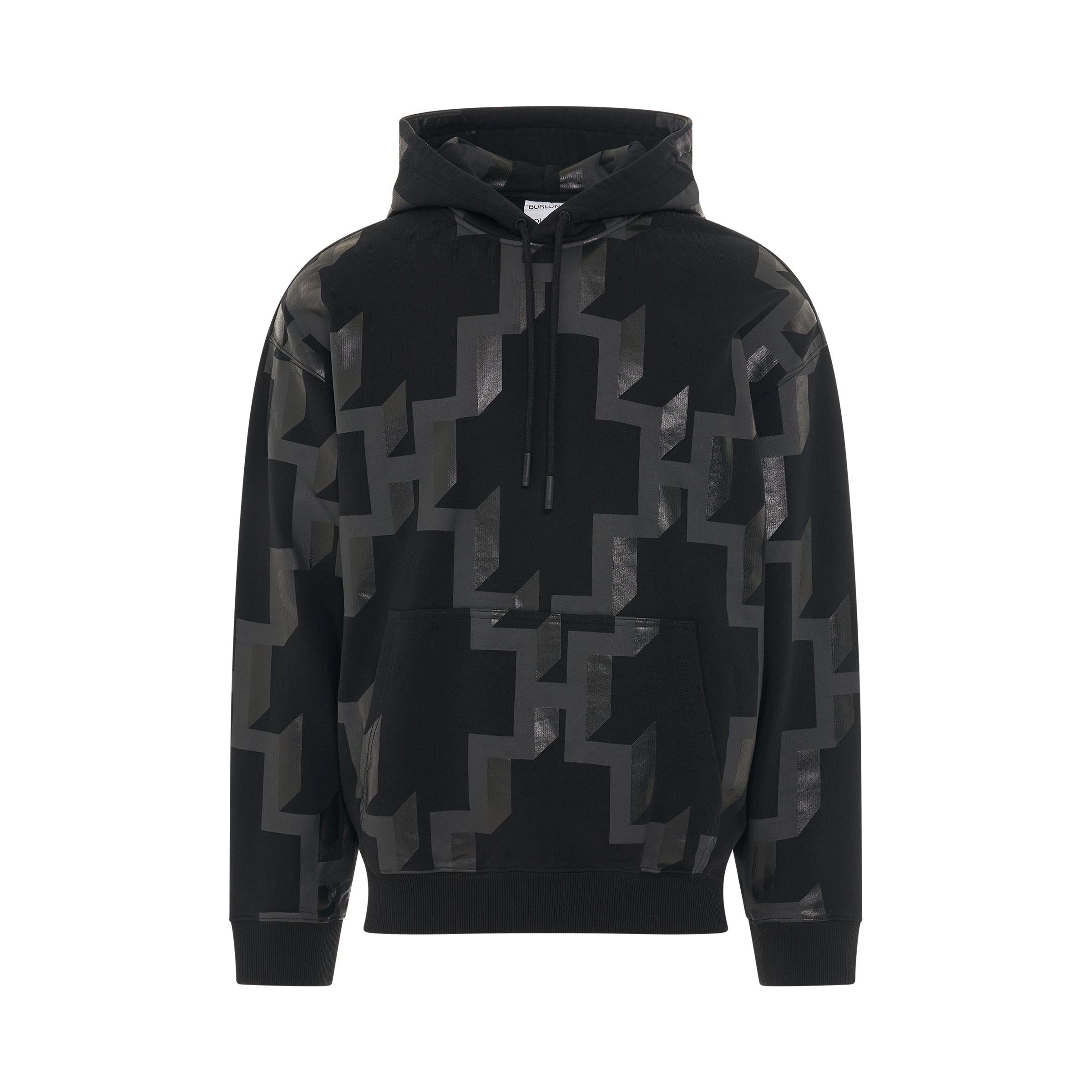 All Over Cross Comfort Hoodie in Black/Dark Grey