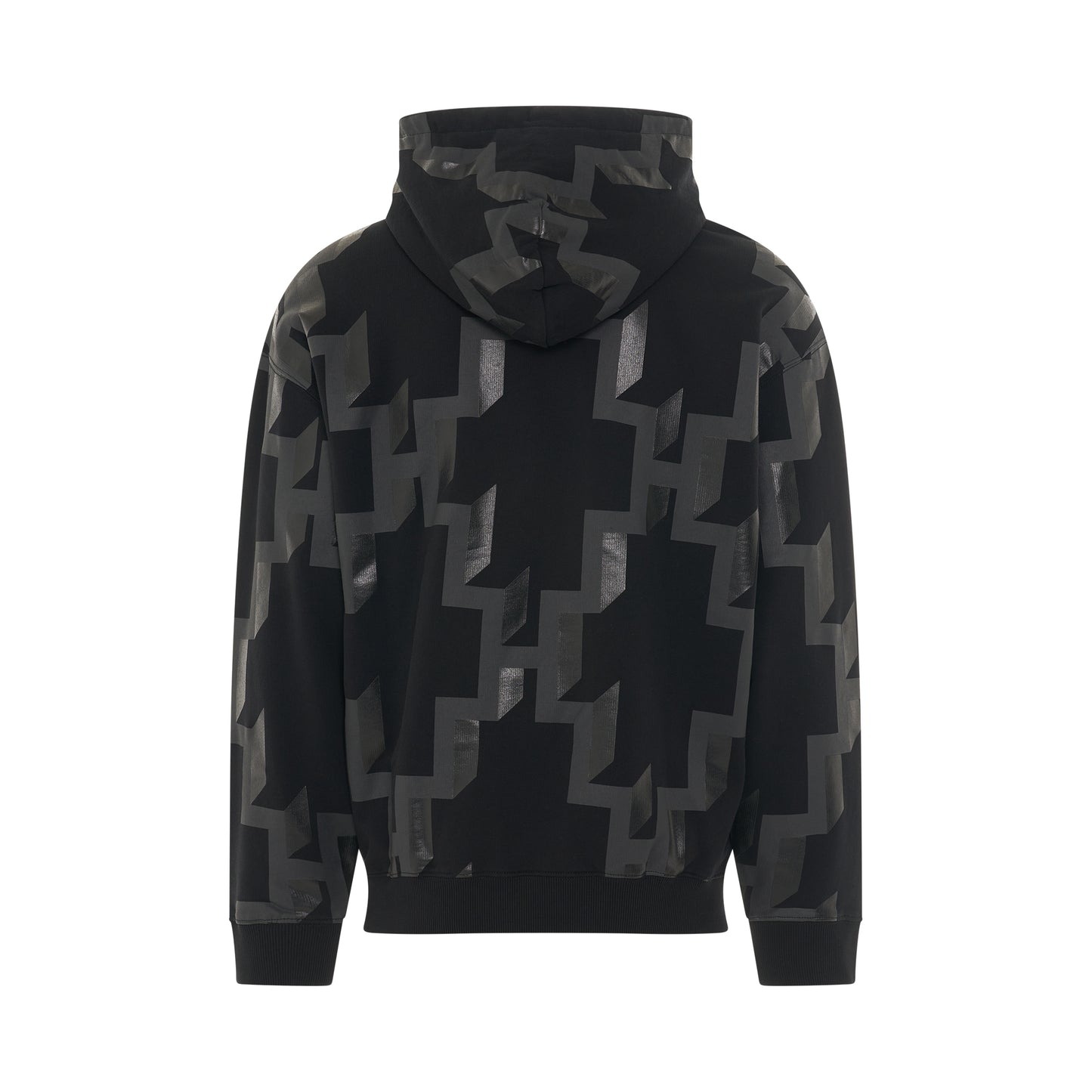 All Over Cross Comfort Hoodie in Black/Dark Grey