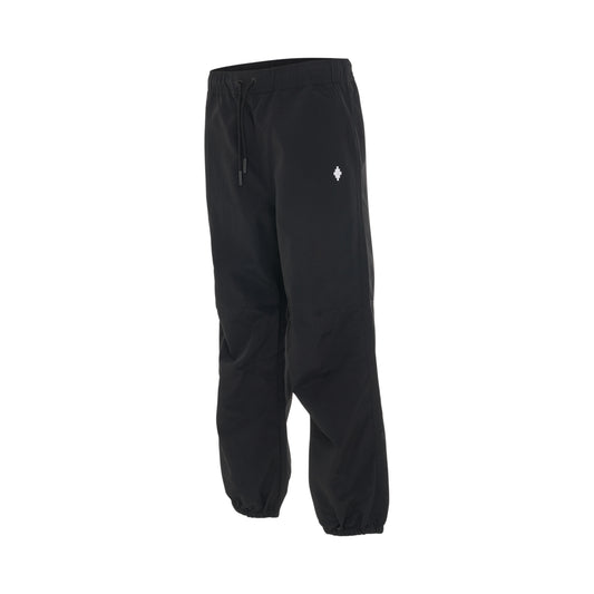 Cross Nylon Jogging Pants in Black/White