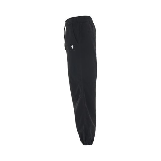 Cross Nylon Jogging Pants in Black/White