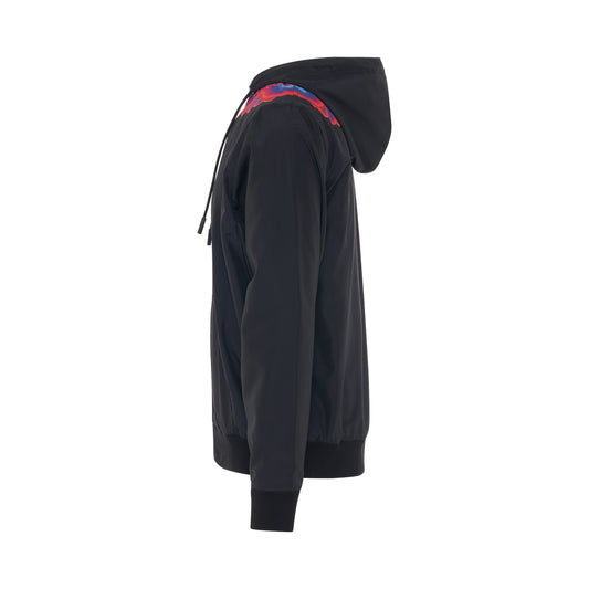 Curves Wings Nylon Hooded Jacket in Black/Red