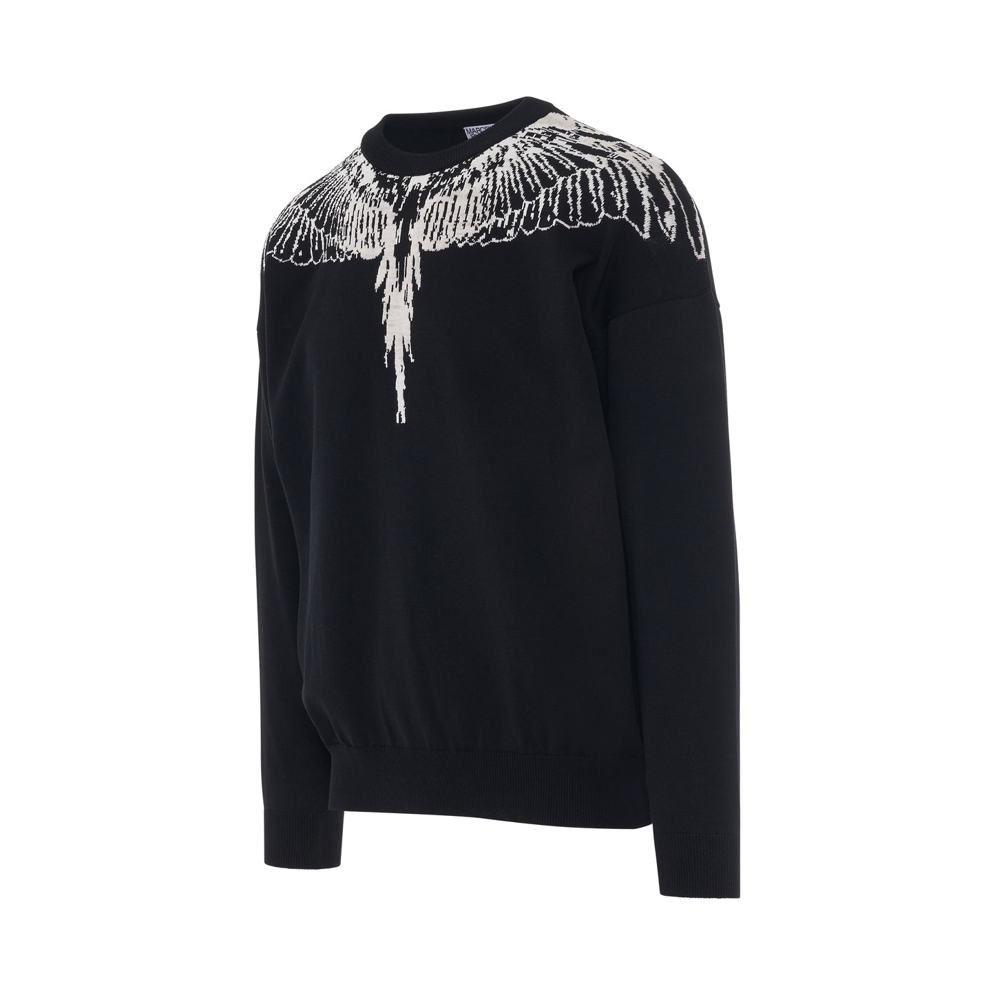 Icon Wings Knit Crewneck in Black