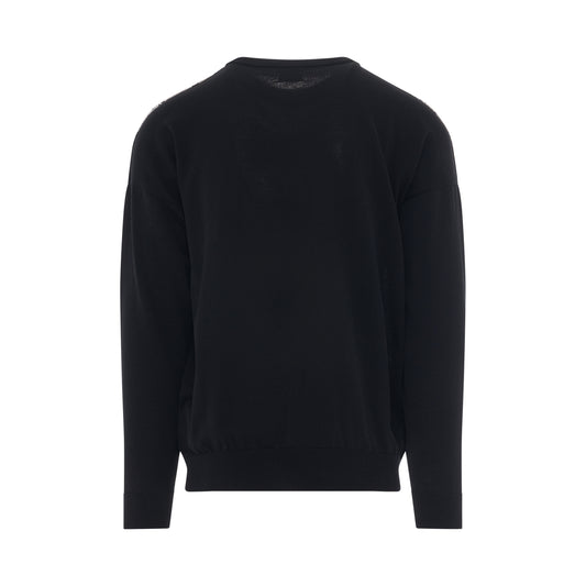 Icon Wings Knit Crewneck in Black