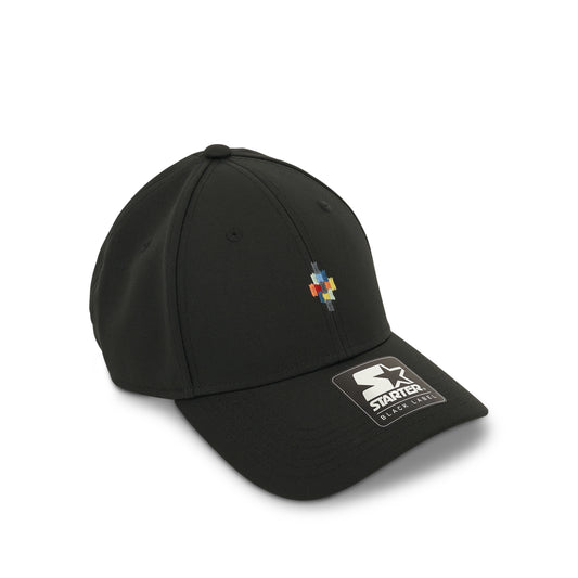 Colourful Cross Baseball Cap in Black