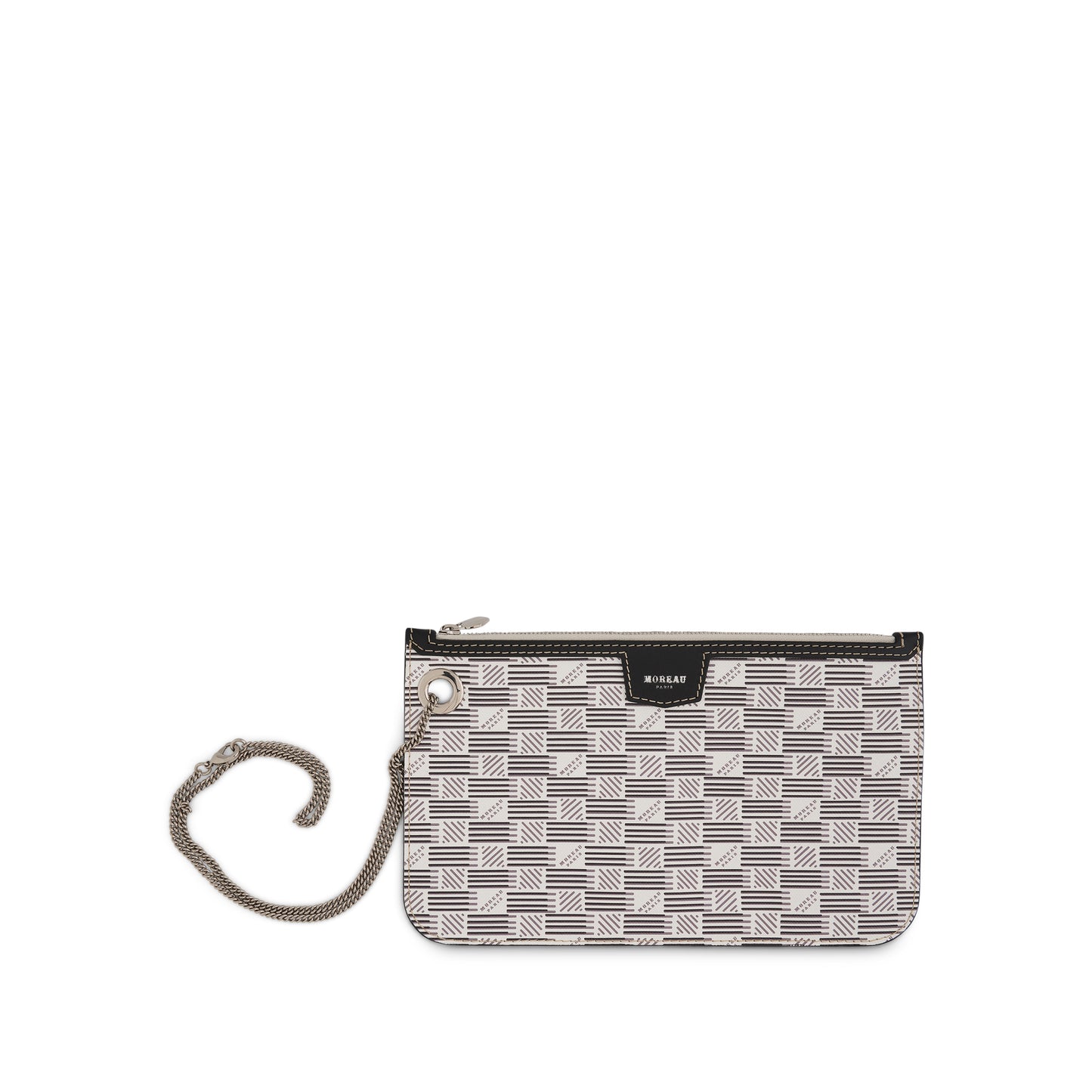 Saint Tropez Marina Pouch with Black Trim in White