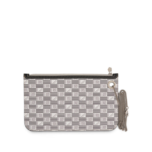 Saint Tropez Marina Pouch with Black Trim in White