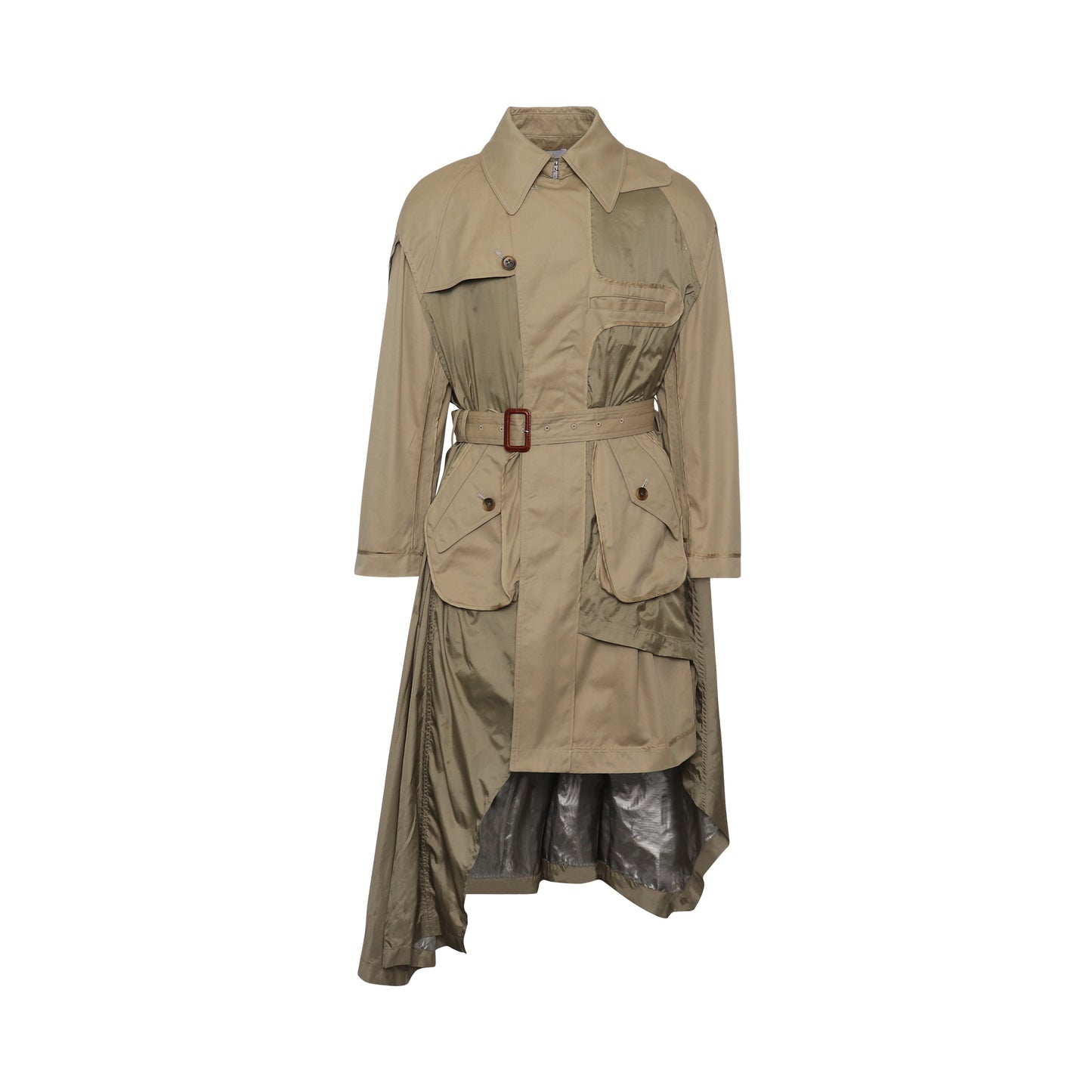 Inside-Out Trench Coat in Beige
