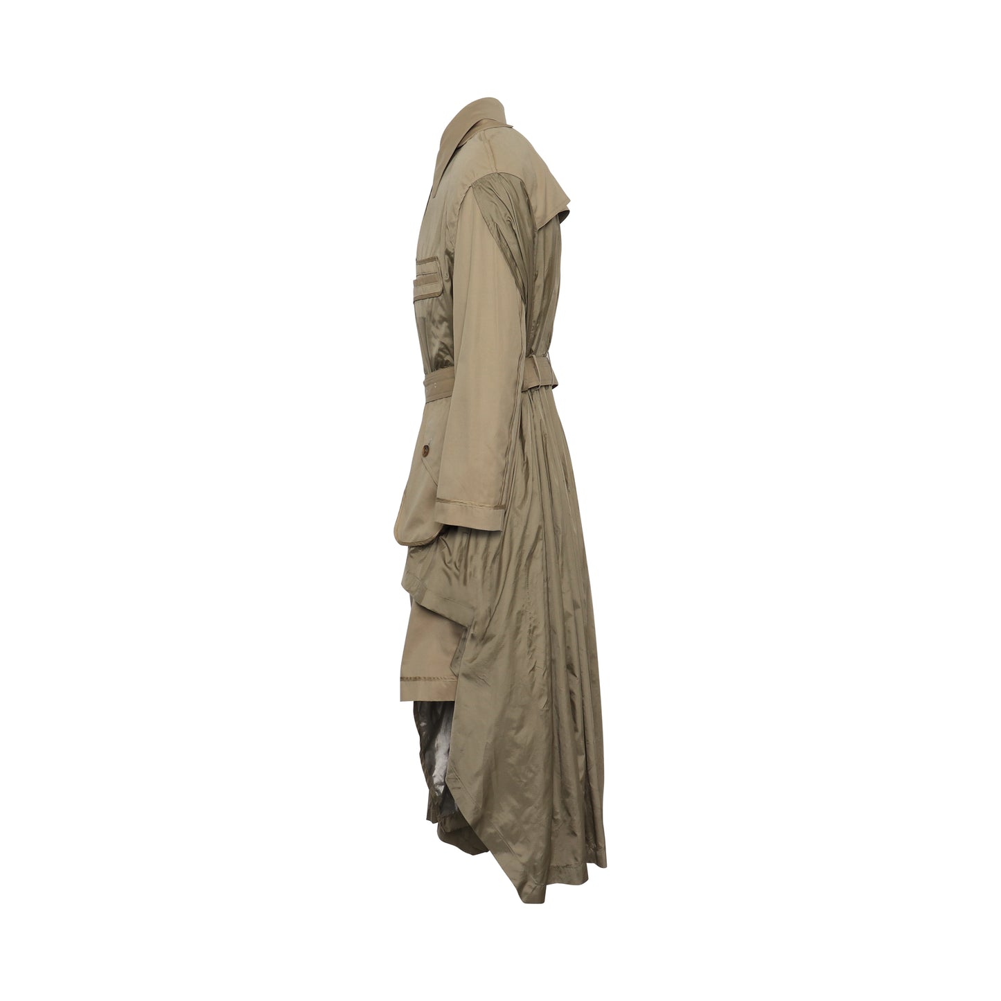 Inside-Out Trench Coat in Beige