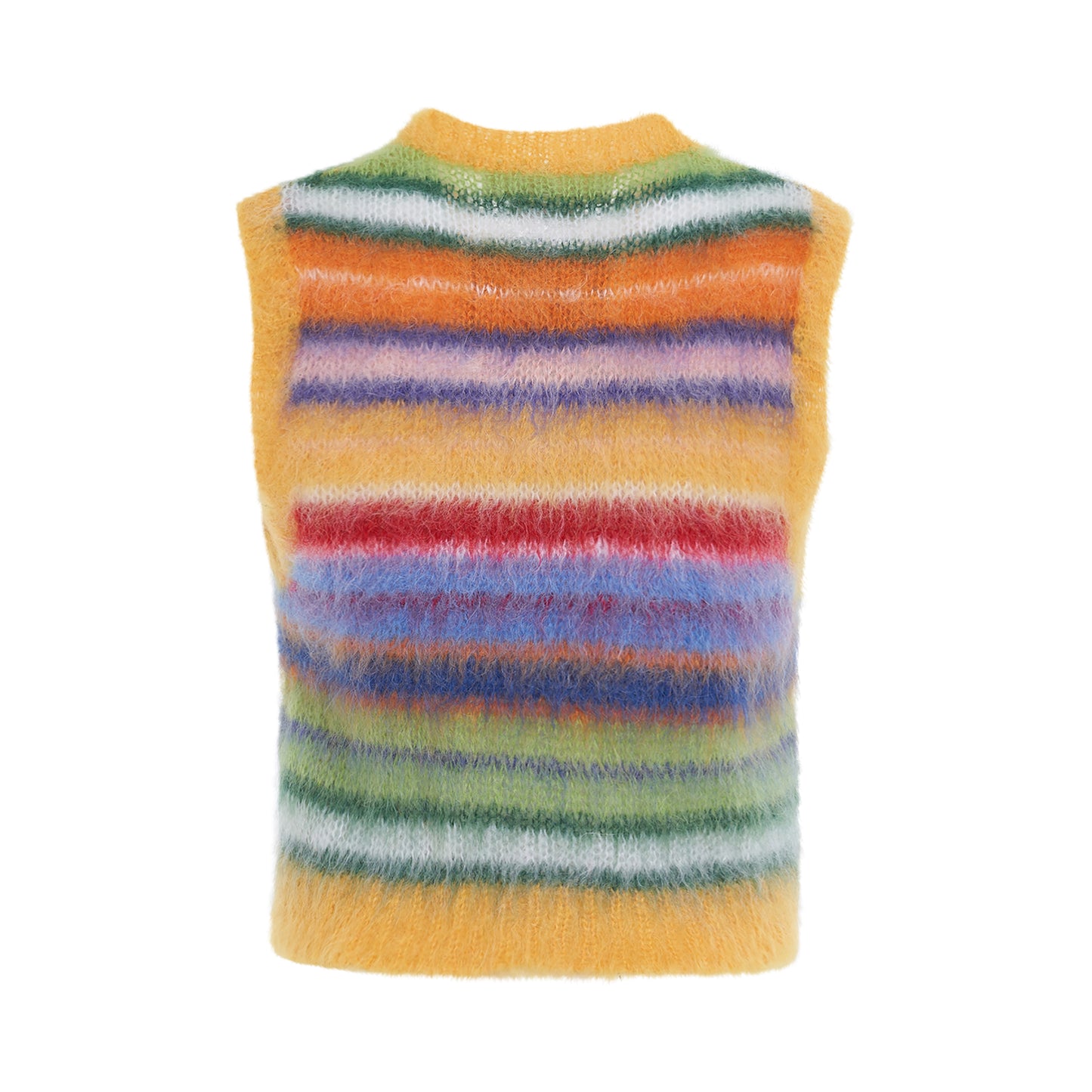 Cropped Mohair & Wool Striped Vest in Multicolour