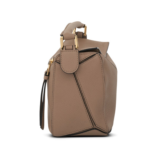 Small Puzzle Bag in Soft Grained Calfskin in Sand