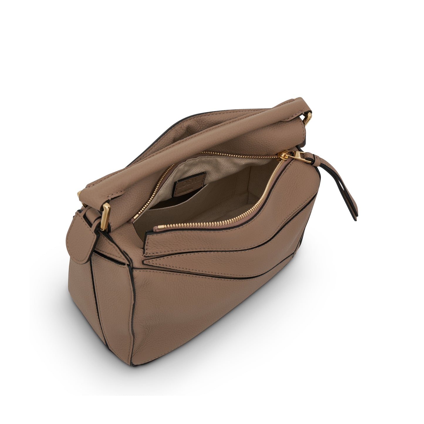 Small Puzzle Bag in Soft Grained Calfskin in Sand