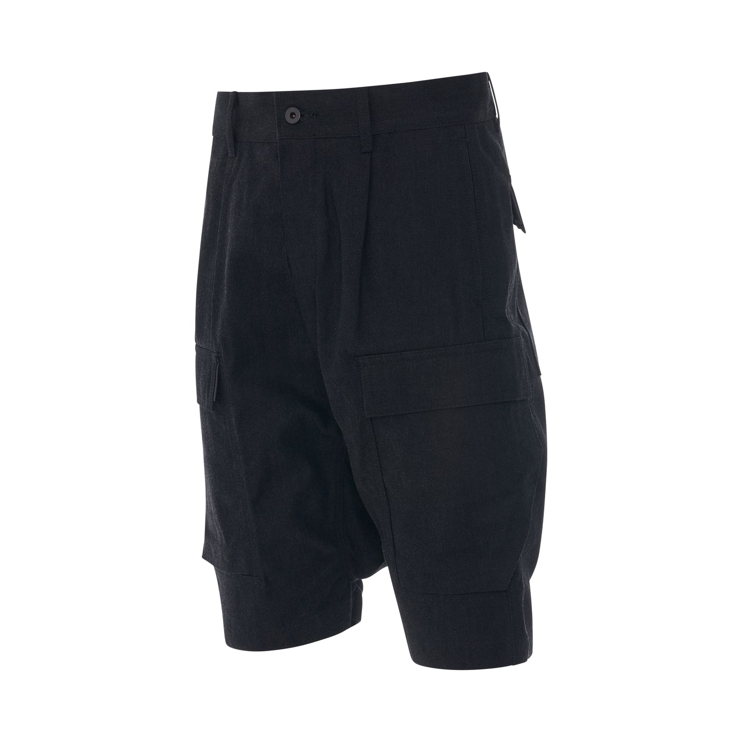 DRKSHDW Denim Cargo Shorts in Black