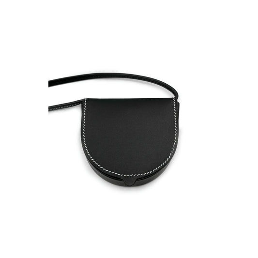 Mini Heel Pouch in Soft Calfskin in Black