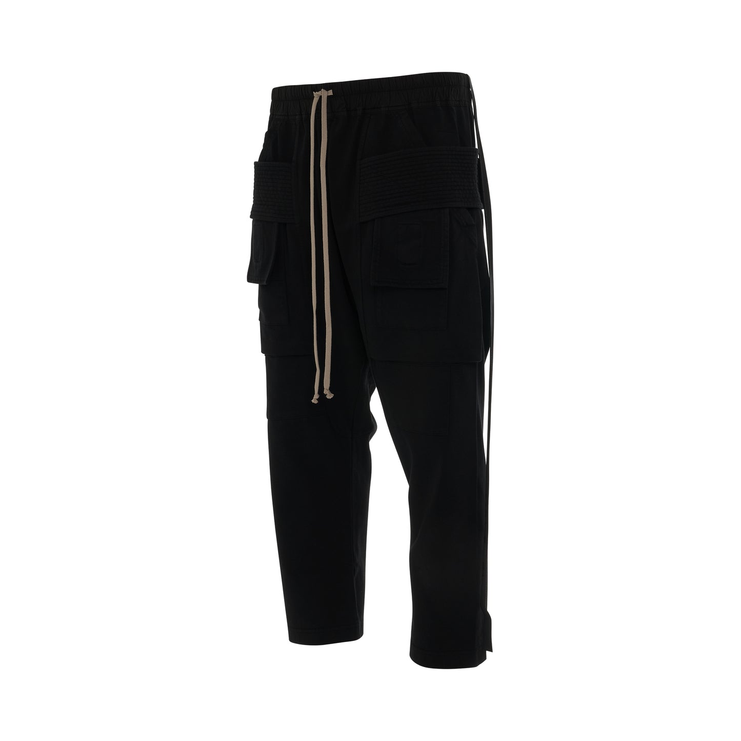 DRKSHDW Creatch Cargo Cropped Drawstring Pants in Black